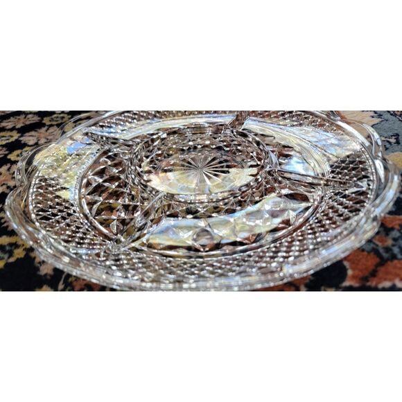 Anchor Hocking 11" Wexford glass 5 Section Relish Veggie Snack Serving Platter - Picture 12 of 16